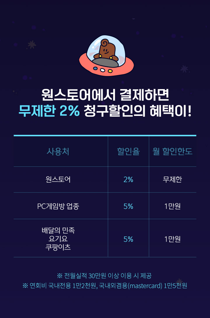 원스토어에서 결제하면 무제한 2% 청구할인의 혜택이!